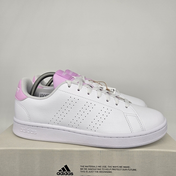 New adidas Advantage 'White Bliss Lilac' Women's Shoes Size 8.5 - Picture 3 of 7